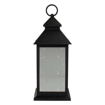 Northlight LED Lighted Flickering Candle Lantern - 12" - Black - Warm White Light 4 Northlight LED Lighted Flickering Candle Lantern - 12" - Black - Warm White Light - Image 2
