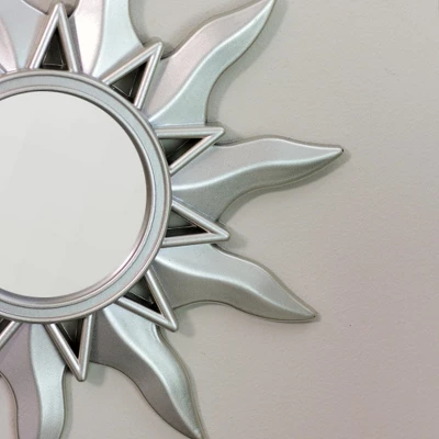 Northlight Set Of 3 Mayan Sunburst Matte Silver Round Mirrors 9.5" 4 Northlight Set Of 3 Mayan Sunburst Matte Silver Round Mirrors 9.5" - Image 2
