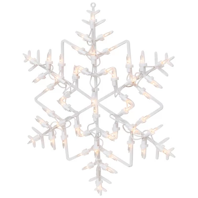 Northlight 16" White Lighted Snowflake Christmas Window Silhouette 6 Northlight 16" White Lighted Snowflake Christmas Window Silhouette - Image 4