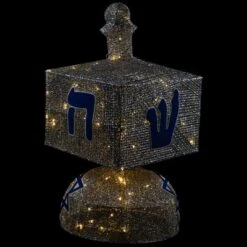 Northlight LED Lighted Dreidel Outdoor Decoration - 37" - Clear Lights - Silver -Home decor GUEST e7e46d8e de0a 493c a15d f6583e0df4d6