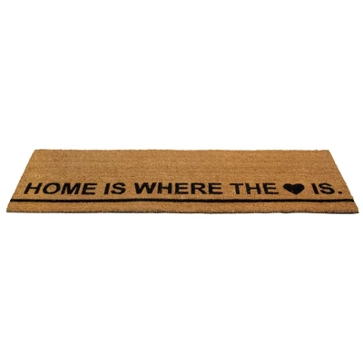 Northlight Natural Coir Outdoor Rectangular "Home Is Where The Heart Is" Doormat 16" X 48" 4 Northlight Natural Coir Outdoor Rectangular "Home Is Where The Heart Is" Doormat 16" X 48" - Image 2