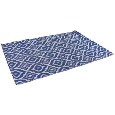 Northlight 4' X 6' Blue And White Geometric Rectangular Outdoor Area Rug 4 Northlight 4' X 6' Blue And White Geometric Rectangular Outdoor Area Rug - Image 2