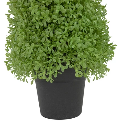 Northlight 15" Artificial Boxwood Cone Topiary Tree With Round Pot, Unlit 6 Northlight 15" Artificial Boxwood Cone Topiary Tree With Round Pot, Unlit - Image 4
