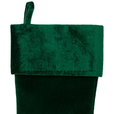 Northlight Traditional Velvet Hanging Christmas Stocking - 19" - Green 4 Northlight Traditional Velvet Hanging Christmas Stocking - 19" - Green - Image 2
