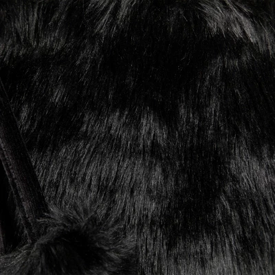 Northlight Sable Faux Fur Christmas Stocking With Pom Poms - 20.5" - Black 7 Northlight Sable Faux Fur Christmas Stocking With Pom Poms - 20.5" - Black - Image 5