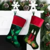 Northlight 20" Dark Green And Burgundy Candle And Pine Cone Velveteen Christmas Stocking -Home decor GUEST ecb02c38 8d5f 449d ab1d cea75edc4348