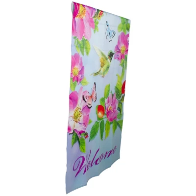 Northlight Welcome Hummingbird Floral Outdoor House Flag 28" X 40" 5 Northlight Welcome Hummingbird Floral Outdoor House Flag 28" X 40" - Image 3