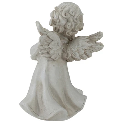 Northlight 6.5" Angel Girl Holding Flower Outdoor Garden Statue 5 Northlight 6.5" Angel Girl Holding Flower Outdoor Garden Statue - Image 3