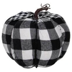 Northlight 7" Black And White Buffalo Plaid Fall Harvest Tabletop Pumpkin -Home decor GUEST efe89a58 0e57 49e6 a735 de2f67d5cbcf