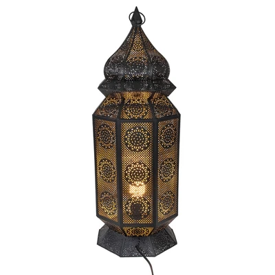 Northlight 29.5" Black And Gold Moroccan Style Lantern Floor Lamp 5 Northlight 29.5" Black And Gold Moroccan Style Lantern Floor Lamp - Image 3