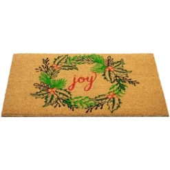 Northlight Natural Coir "Joy" Wreath Christmas Doormat 18" X 30" -Home decor GUEST f1457763 d4ee 4269 931d b3fe02d9f477