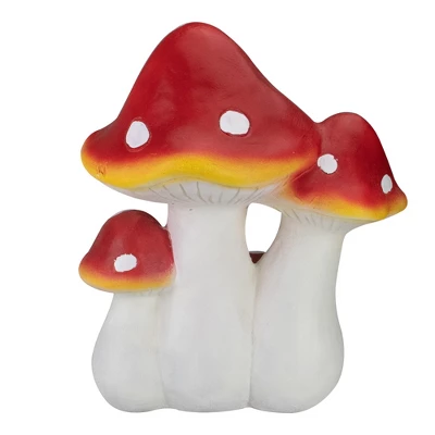 Northlight Hand Painted Mushroom Cluster Outdoor Garden Decoration - 17.5" - White And Red 6 Northlight Hand Painted Mushroom Cluster Outdoor Garden Decoration - 17.5" - White And Red - Image 4