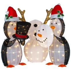 Northlight LED Lighted Penguins Building Snowman Outdoor Christmas Decoration - 35" - Set Of 3 -Home decor GUEST f1617621 c6f9 419e a387 2f53ce6eab80