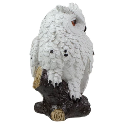 Northlight 6" White Owl Perched On A Branch Outdoor Garden Statue 4 Northlight 6" White Owl Perched On A Branch Outdoor Garden Statue - Image 2