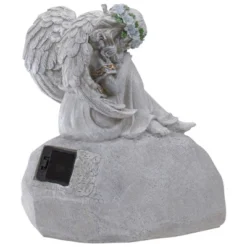 Northlight 9.25" Gray Solar Powered "Welcome To Our Garden" Angel Outdoor Garden Statue 8 Northlight 9.25" Gray Solar Powered "Welcome To Our Garden" Angel Outdoor Garden Statue -Home decor GUEST f260e78b 3d6f 4648 ba5e 21e03a9ed2b8