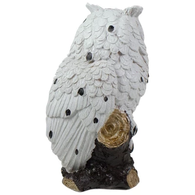 Northlight 6" White Owl Perched On A Branch Outdoor Garden Statue 5 Northlight 6" White Owl Perched On A Branch Outdoor Garden Statue - Image 3