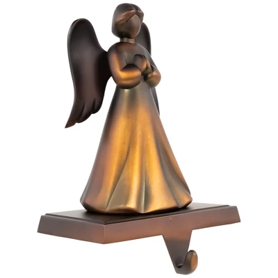 Northlight 7" Copper-tone Praying Angel Metal Christmas Stocking Holder 4 Northlight 7" Copper-tone Praying Angel Metal Christmas Stocking Holder - Image 2