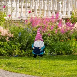 Northlight Gardening Gnome Spring Yard Sign Garden Stake - 21.25" - Blue