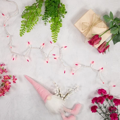 Northlight Mini Incandescent Christmas Lights - Pink - 7' White Wire - 35ct 4 Northlight Mini Incandescent Christmas Lights - Pink - 7' White Wire - 35ct - Image 2