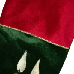 Northlight 20" Dark Green And Burgundy Candle And Pine Cone Velveteen Christmas Stocking -Home decor GUEST fc2649d5 f798 44c7 a925 f49fd8993f88