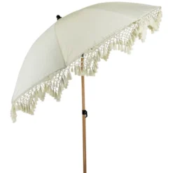 Northlight Outdoor Macrame Boho Beach Market Umbrella With Tilt - 6.5' - Cream 13 Northlight Outdoor Macrame Boho Beach Market Umbrella With Tilt - 6.5' - Cream -Home decor GUEST fd1efb92 a128 4c55 9295 52be22185477
