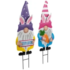 Northlight Happy Easter Gnomes Outdoor Garden Stakes - 27" - Set Of 2 -Home decor GUEST fd3a48ed 1797 480f b60e 89dc02aff531