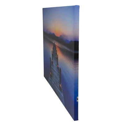 Northlight 23.75" LED Lighted Sunset Pier Scene Canvas Wall Art 3 Northlight 23.75" LED Lighted Sunset Pier Scene Canvas Wall Art