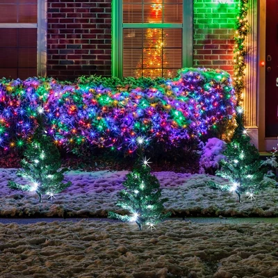 Northlight LED Lighted Christmas Tree Outdoor Pathway Markers - 24" - Set Of 3 3 Northlight LED Lighted Christmas Tree Outdoor Pathway Markers - 24" - Set Of 3